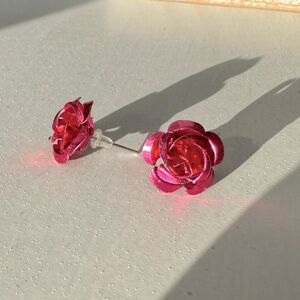 Rose Metal Pink Earrings